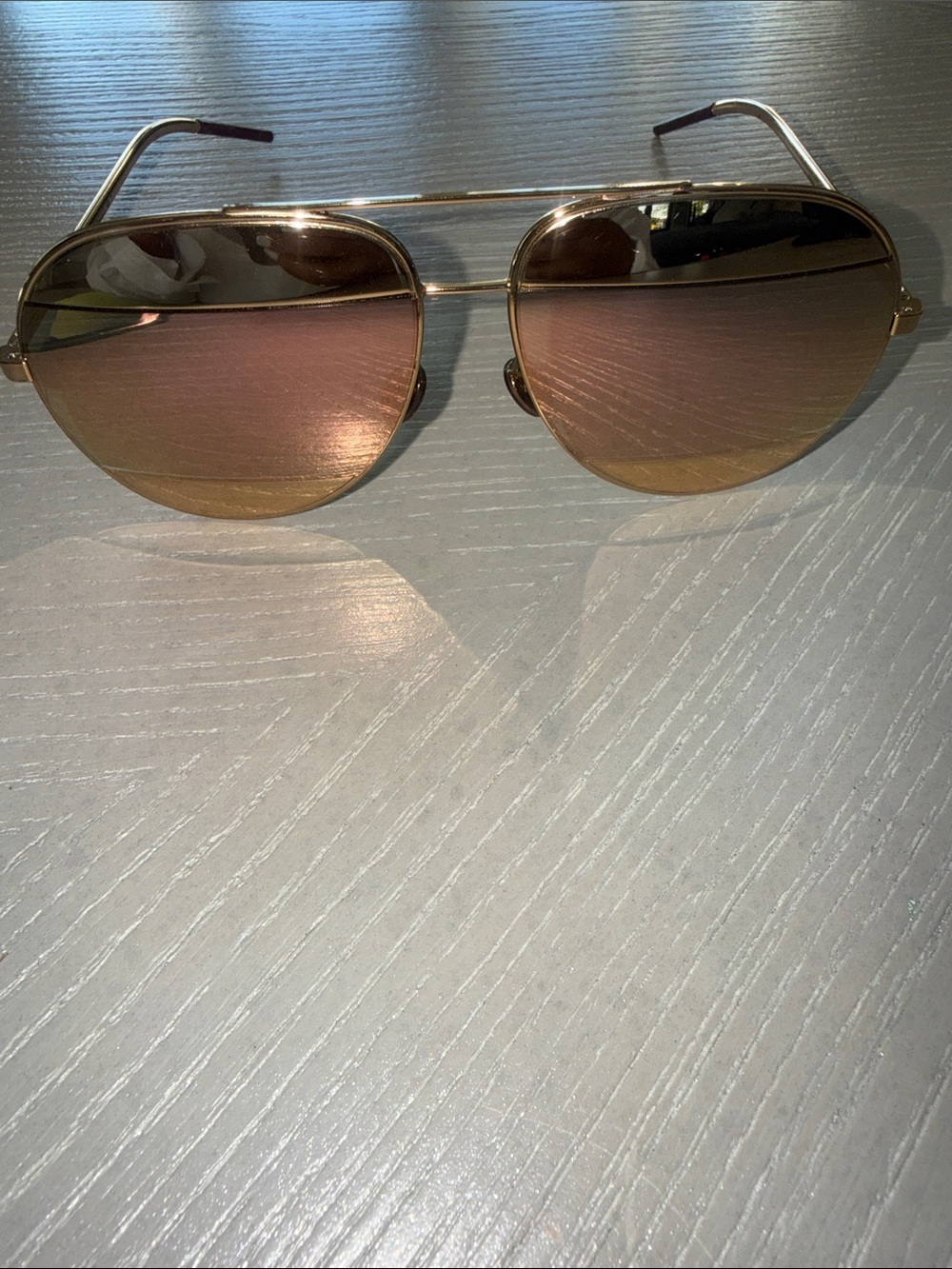 Dior Rose Gold Aviator Sunglasses